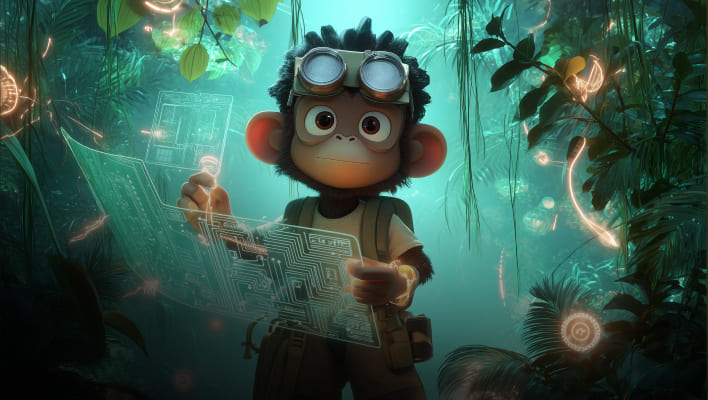 Monkeys interacting